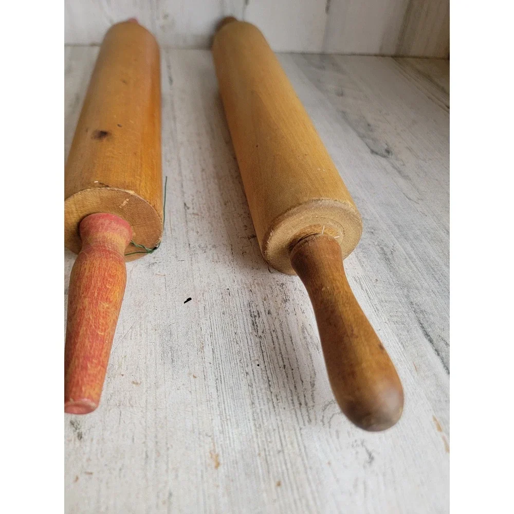 Vintage baking‎ wooden rolling pin accessory kitchen set home decor